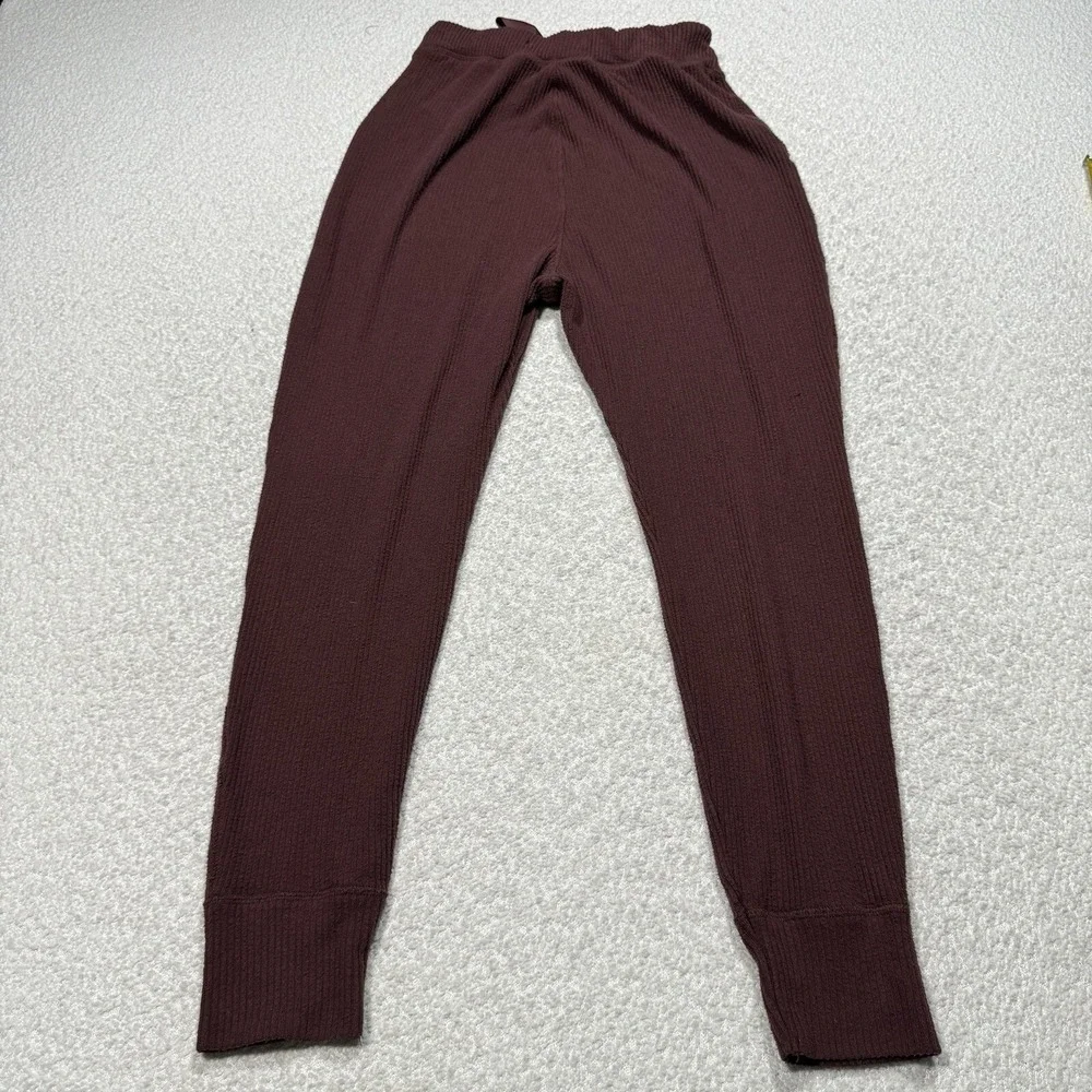 Abercrombie & Fitch Women's Sleepwear Jogger Pants Burgundy Ribbed Pockets Med
